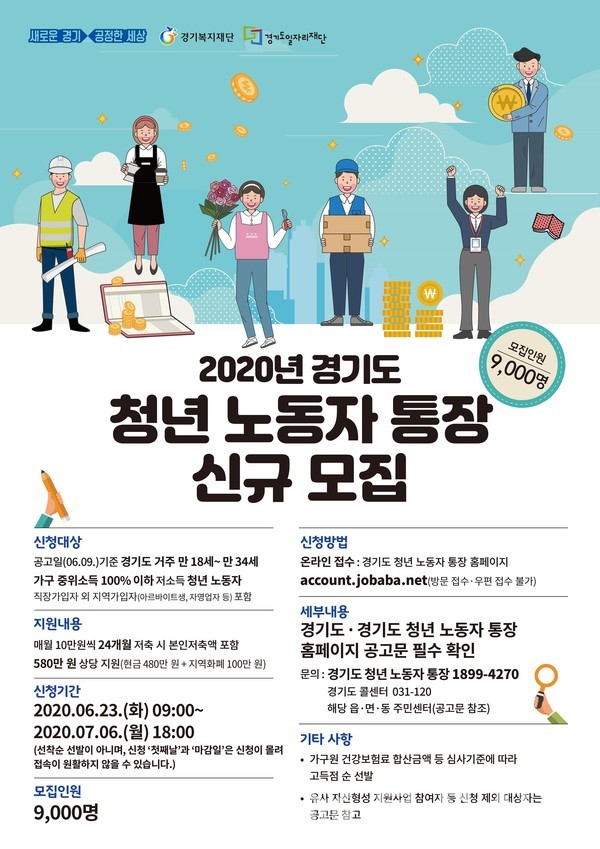 경기도 청년 노동자 통장 홍보 포스터